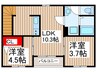 リーブルファイン宮本町 2LDKの間取り