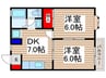 デュークＭ＆Ｓ Ｂ棟 2DKの間取り