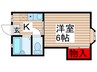 アムール柏 1Kの間取り