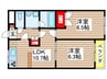 マリンビュー美浜 2LDKの間取り