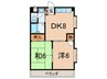 フローレス宮崎台 2DKの間取り