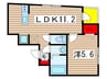 シャトーライフ千葉　Ⅰ 1LDKの間取り