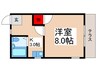 ホワイトゲーブル 1Kの間取り