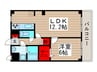 プルミエⅢ 1LDKの間取り