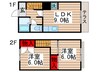 マインド白井 2LDKの間取り