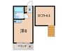 カ－サ経堂 1Rの間取り