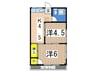 田口荘 2Kの間取り