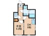 ミハス成増 1DKの間取り