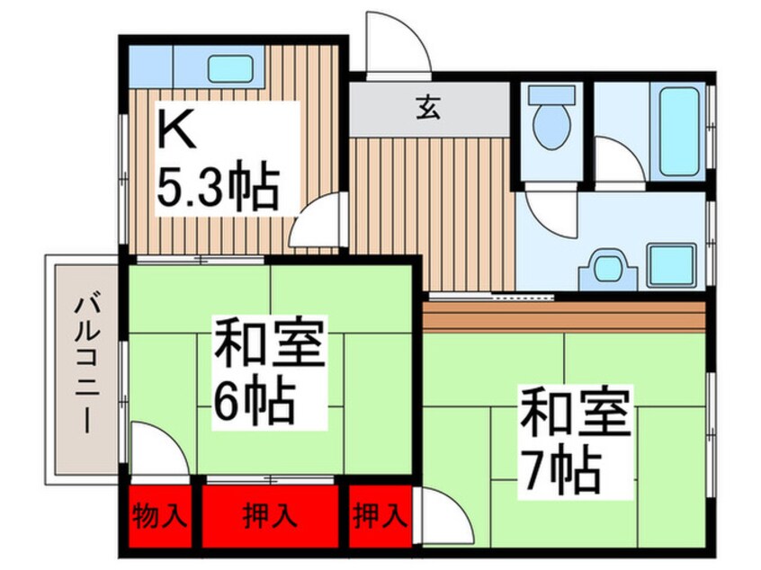 間取図 リバ－ヴィレッジ第二