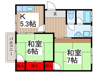 間取図 リバ－ヴィレッジ第二