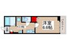 エクセラン松戸 1Kの間取り