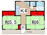 豊泉貸家 2Kの間取り