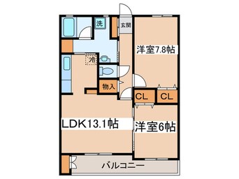 間取図 らくり－ぶ２１万願寺