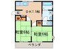 柏木ハイツ 2DKの間取り