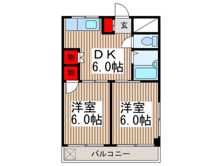 間取図 シャルマン谷塚駅前