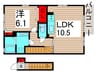 ニュータウンⅢ 1LDKの間取り