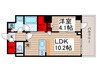 クレストコート木場 1LDKの間取り