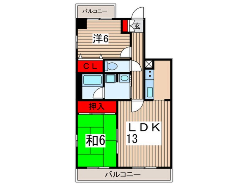間取図 グリーンシティー五番館