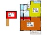 メゾンフレ－ル 1DKの間取り