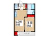 清水マンション 1LDKの間取り