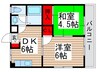 グリ－ンビレッジ中沢１号棟 2DKの間取り