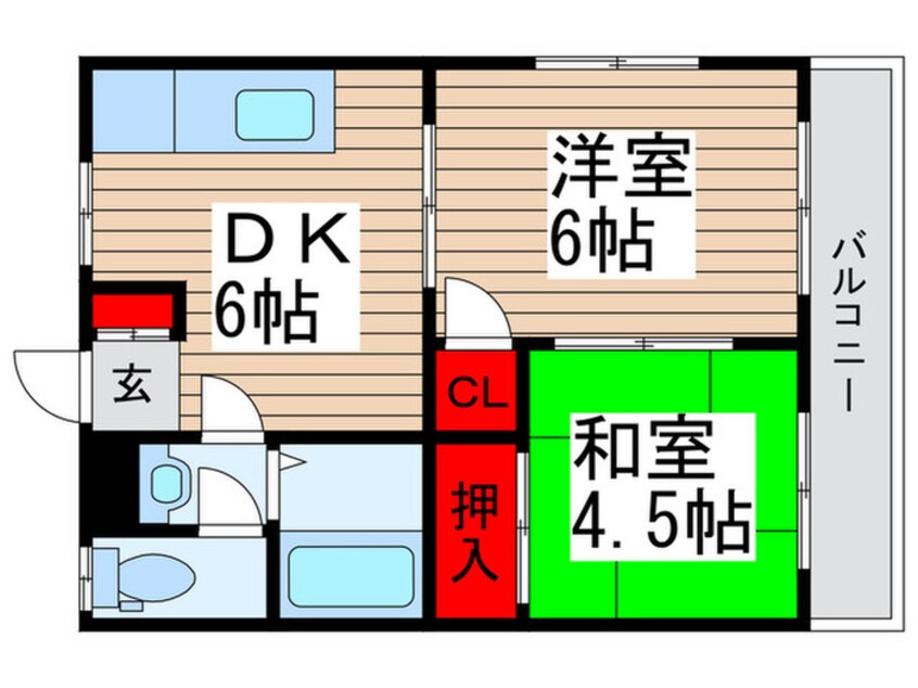 間取図 グリ－ンビレッジ中沢２号棟