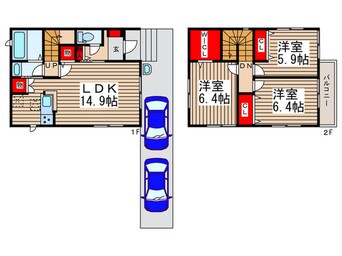 間取図 仮）木野目戸建貸家　Ｂ