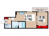 ルノン柏 1LDKの間取り