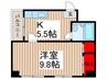 ファイン越谷 1Kの間取り