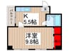 ファイン越谷 1Kの間取り