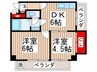 ヴェルデ流山 2DKの間取り