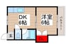 第一山田ビル 1DKの間取り