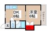 第一山田ビル 1DKの間取り