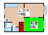 アメリカンハイツC 1LDKの間取り