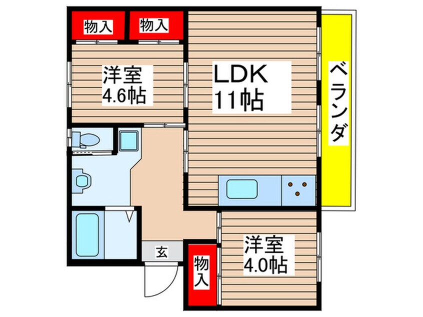 間取図 芝山団地19号棟（103）