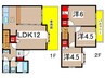 サンハウス今井Ｄ２棟 3LDKの間取り