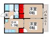 ソレイユ新柏 2DKの間取り