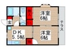 ソレイユ新柏 2DKの間取り