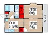 ソレイユ新柏 2DKの間取り