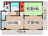 レユニオン 2DKの間取り