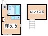 サンテック神大寺 1Rの間取り