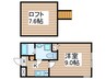 グリーンコテージ 1Kの間取り