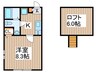 グリーンコテージ 1Kの間取り