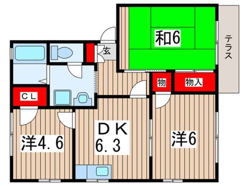間取図 リーフハイツＢ