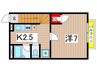 アムールなかや 1Kの間取り