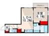 LaLuce 1LDKの間取り