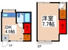 ハイツ岡本 1DKの間取り