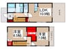 エピナールウェスト 2LDKの間取り