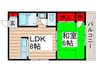 鶴見ハイツ 1LDKの間取り