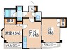 パティオ桔梗 2DKの間取り